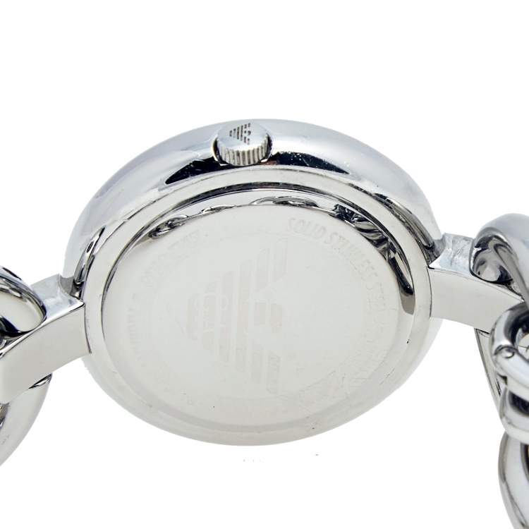 Pre Owned Emporio Armani Silver Stainless Steel Charm AR-5713 Women's Wristwatch 28 mm