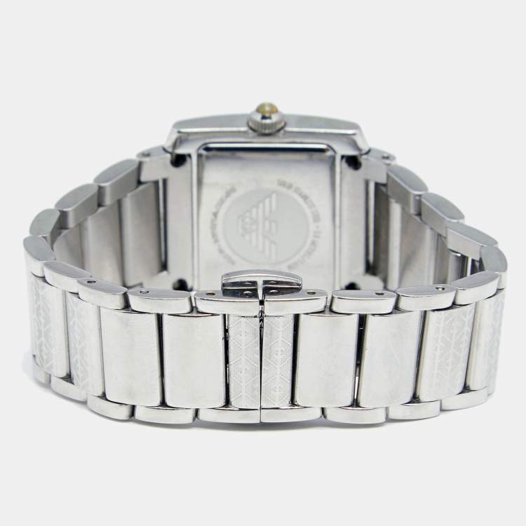 Pre Owned Emporio Armani Champagne Stainless Steel AR5709 Women's Wristwatch 27 mm