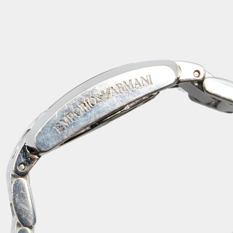 Pre Owned Emporio Armani Champagne Stainless Steel AR5709 Women's Wristwatch 27 mm