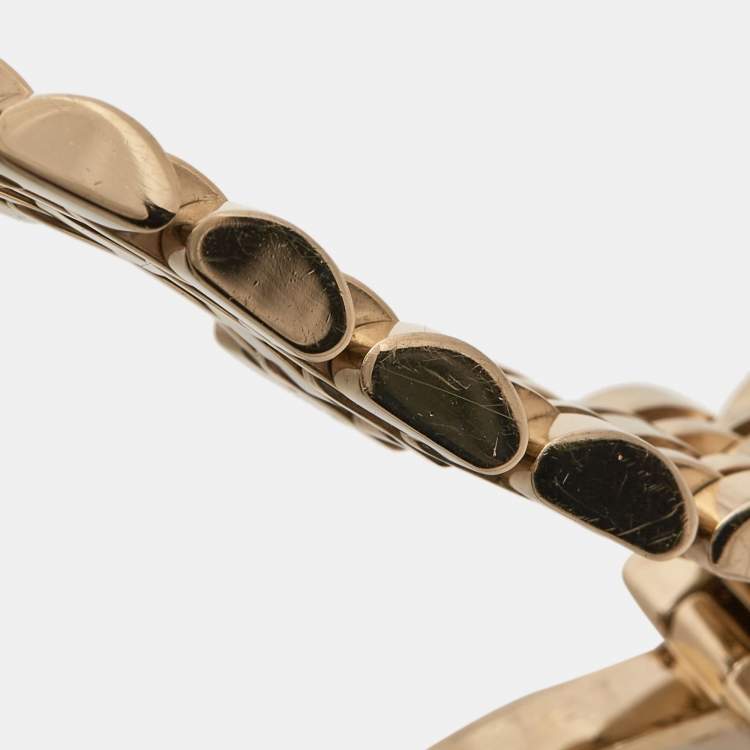 Pre Owned Emporio Armani Silver Gold Plated Stainless Steel Classic AR-1877 Women's Wristwatch 32 mm
