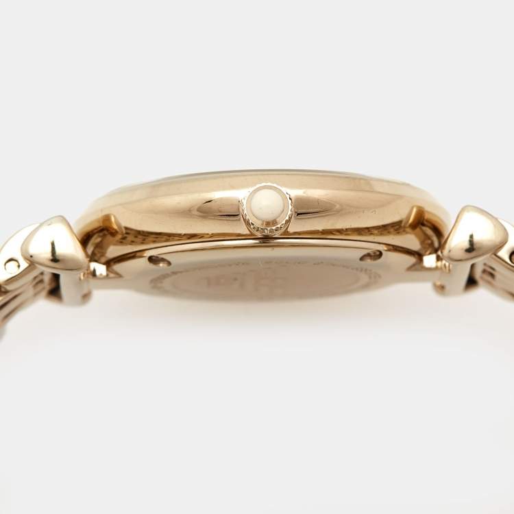 Pre Owned Emporio Armani Silver Gold Plated Stainless Steel Classic AR-1877 Women's Wristwatch 32 mm