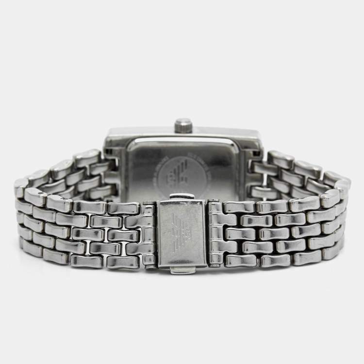 Pre Owned Emporio Armani Black Stainless Steel AR-0116 Women's Wristwatch 21 mm