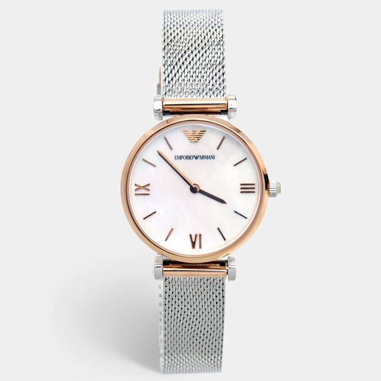 Emporio armani mother of pearl watch best sale