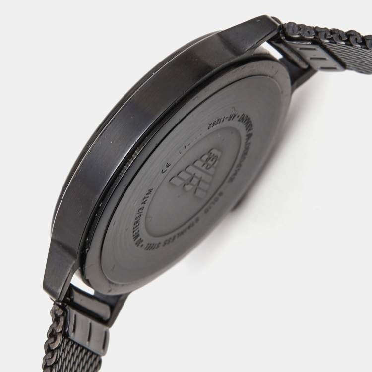 Pre Owned Emporio Armani Black PVD Coated Stainless Steel AR11252 Women's Wristwatch 32 mm