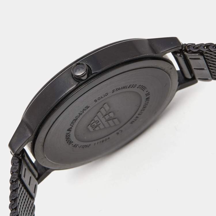 Pre Owned Emporio Armani Black PVD Coated Stainless Steel AR11252 Women's Wristwatch 32 mm
