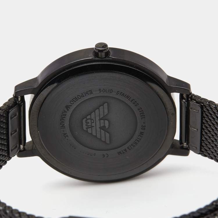 Pre Owned Emporio Armani Black PVD Coated Stainless Steel AR11252 Women's Wristwatch 32 mm
