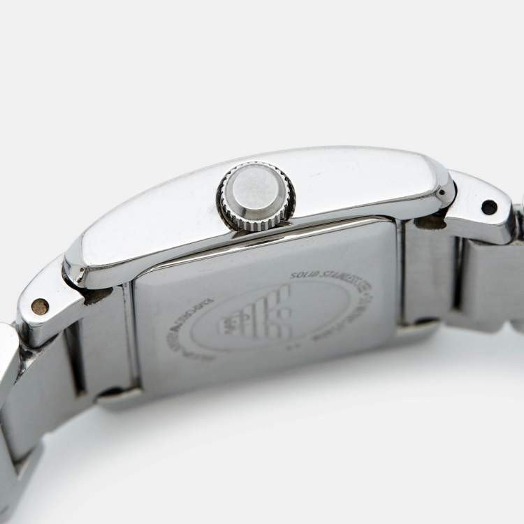 Pre Owned Emporio Armani Grey Stainless Steel AR5708 Women's Wristwatch 27 mm