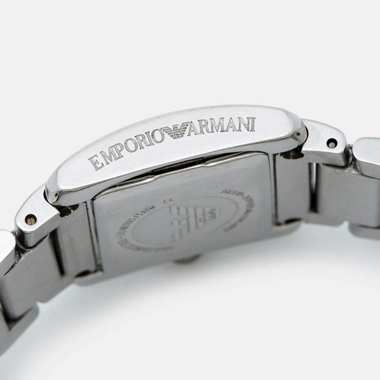 Pre Owned Emporio Armani Grey Stainless Steel AR5708 Women's Wristwatch 27 mm
