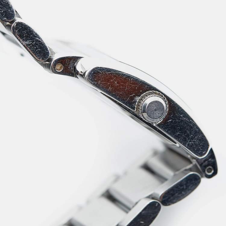 Pre Owned Emporio Armani Grey Stainless Steel AR5708 Women's Wristwatch 27 mm