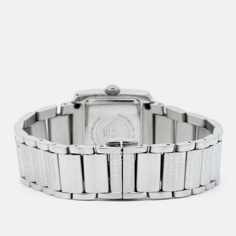 Pre Owned Emporio Armani Grey Stainless Steel AR5708 Women's Wristwatch 27 mm