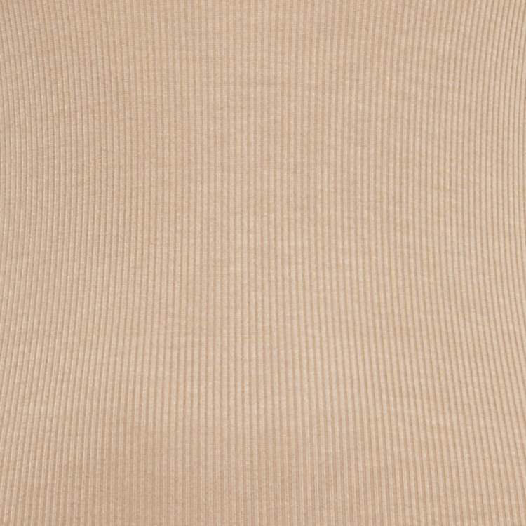 Pre Owned Enza Costa Beige Rib Knit Maxi Dress M