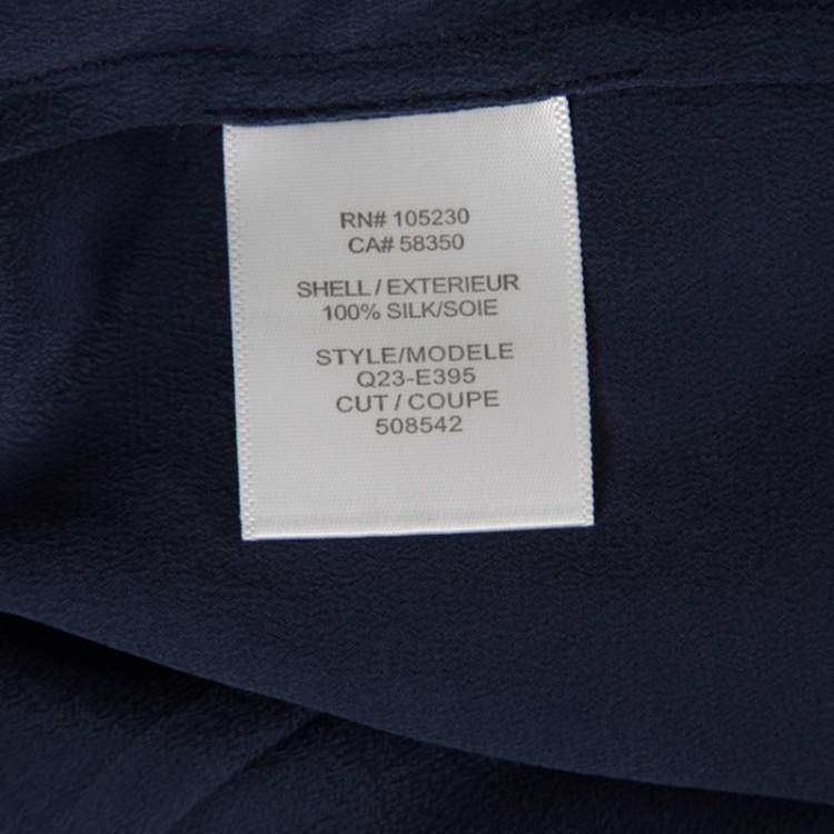 مملوكة مسبقًا Equipment Navy Blue Washed Silk Naomi Shirt Dress S