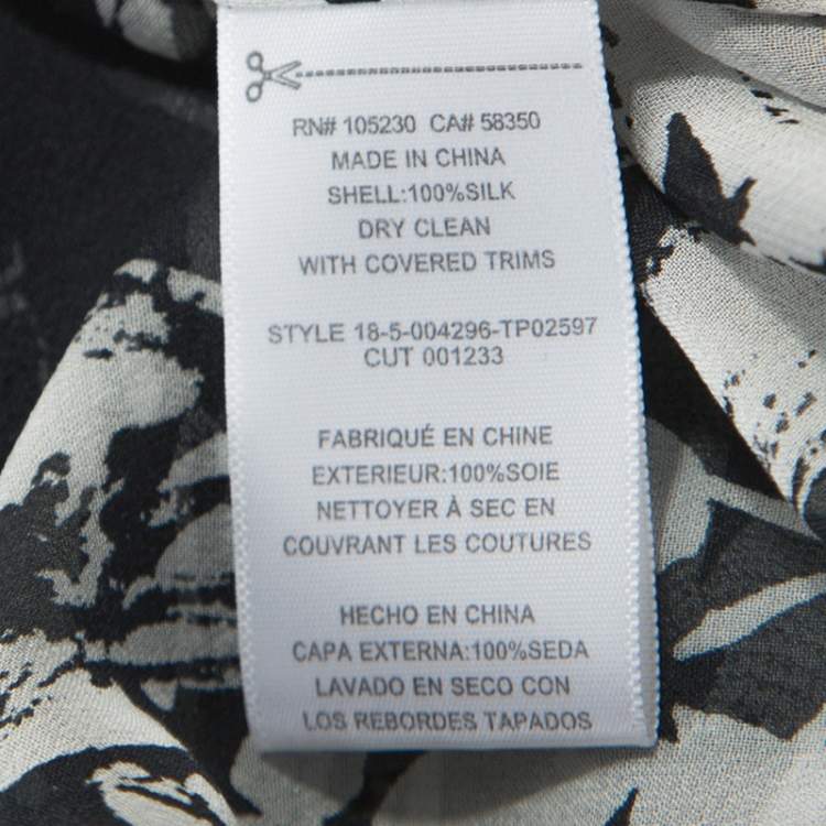 Pre Owned Equipment Grey Printed Silk Cleone Shirt M