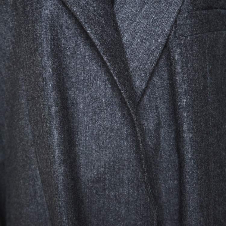 Pre Owned Equipment Charcoal Grey Wool Oversized Blazer S