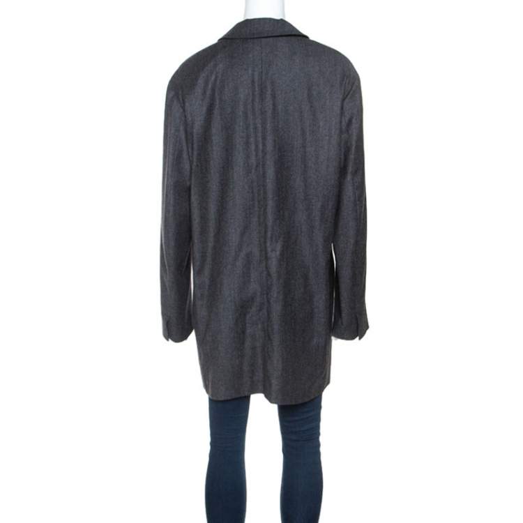 Pre Owned Equipment Charcoal Grey Wool Oversized Blazer S