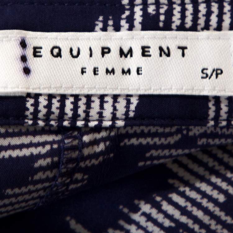Pre Owned Equipment Purple Maverick Print Silk Jumpsuit S