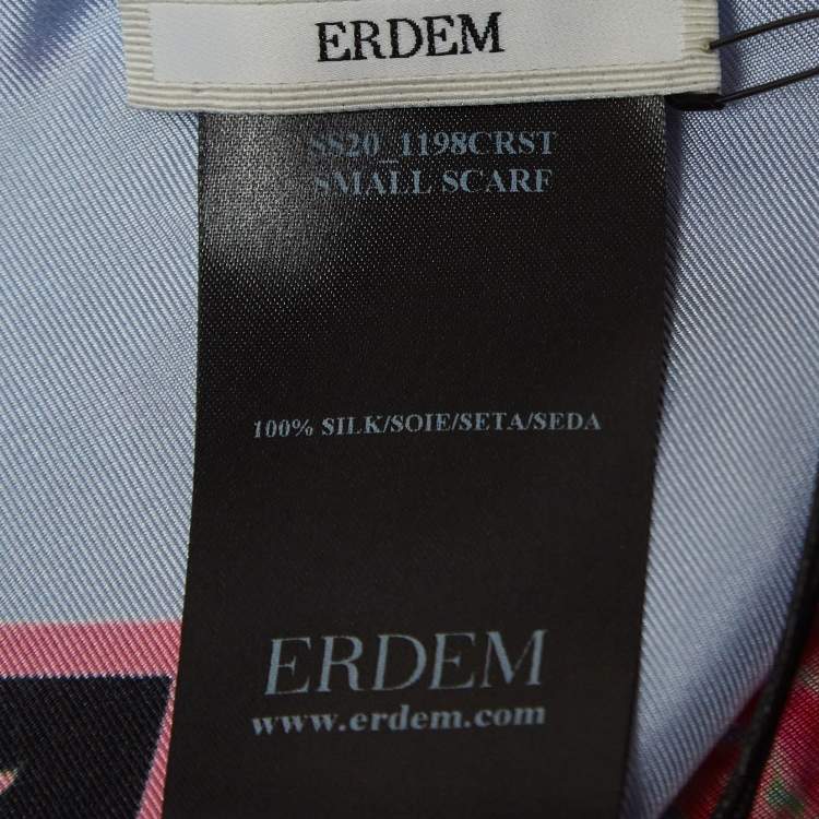 Pre Owned Erdem Multicolor Floral Print Silk Carrington Square Scarf S