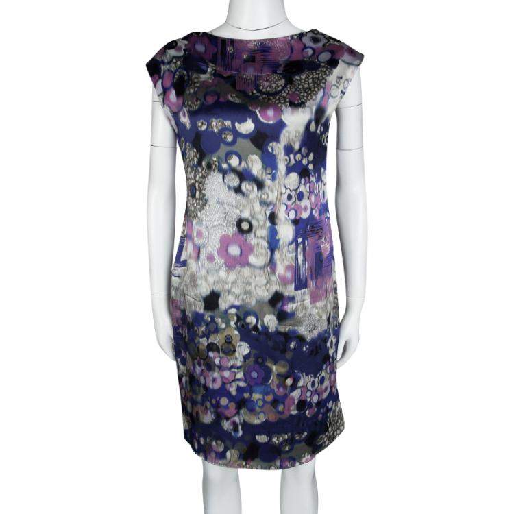 Pre Owned Erdem Multicolor Digital Printed Silk Sleeveless Dress M