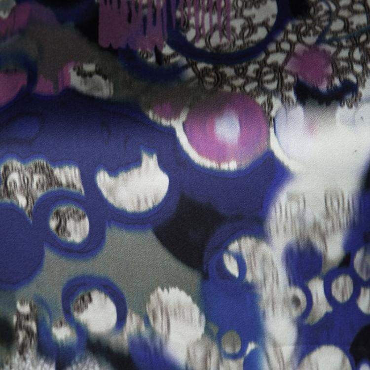 Pre Owned Erdem Multicolor Digital Printed Silk Sleeveless Dress M