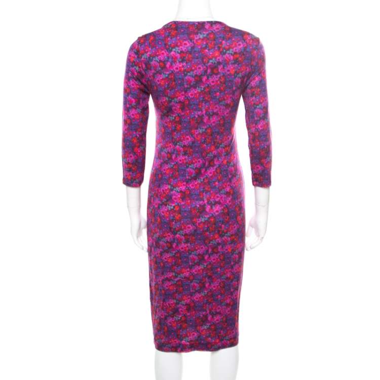 Pre Owned Erdem Multicolor Floral Printed Jersey Reese Dress M