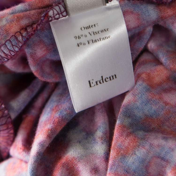 Pre Owned Erdem Multicolor Floral Printed Jersey Reese Dress M