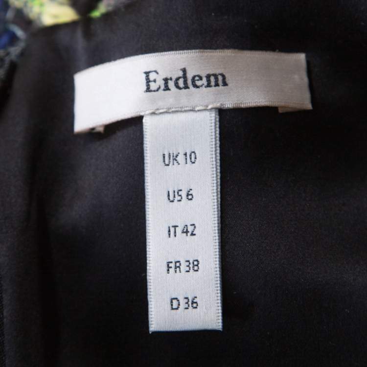 Pre Owned Erdem Multicolor Cap Sleeve Amanie Tweed Top M