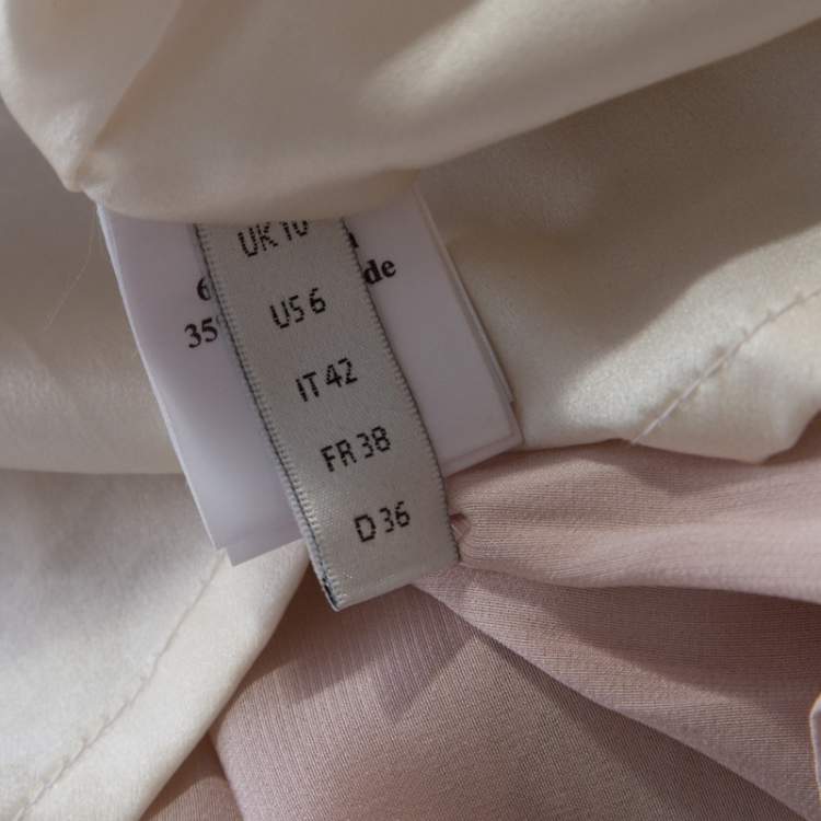 Pre Owned Erdem Light Pink Lace Front Bow Detail Top and Skirt Set M 