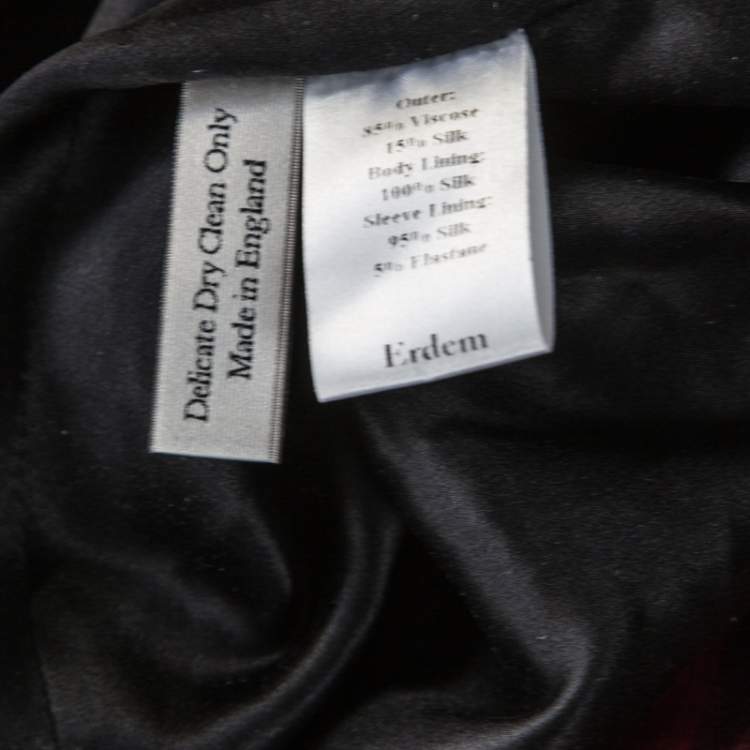 Pre Owned Erdem Multicolor Printed Velvet Slit Detail Daniella Gown S  