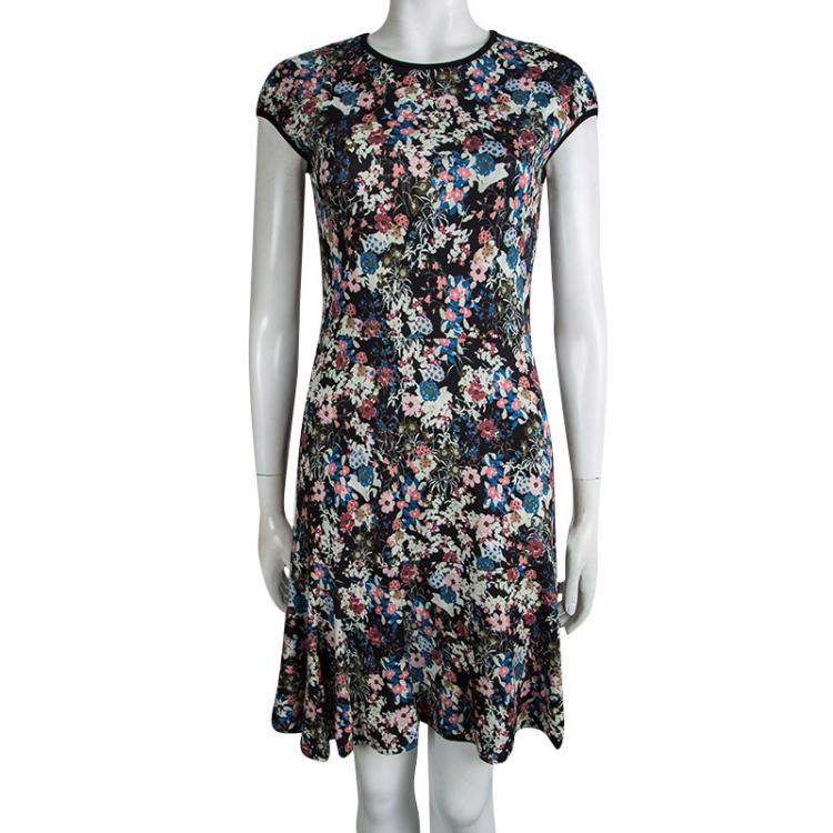 Erdem Multicolor Floral Printed cap Sleeve Dress S Erdem | TLC