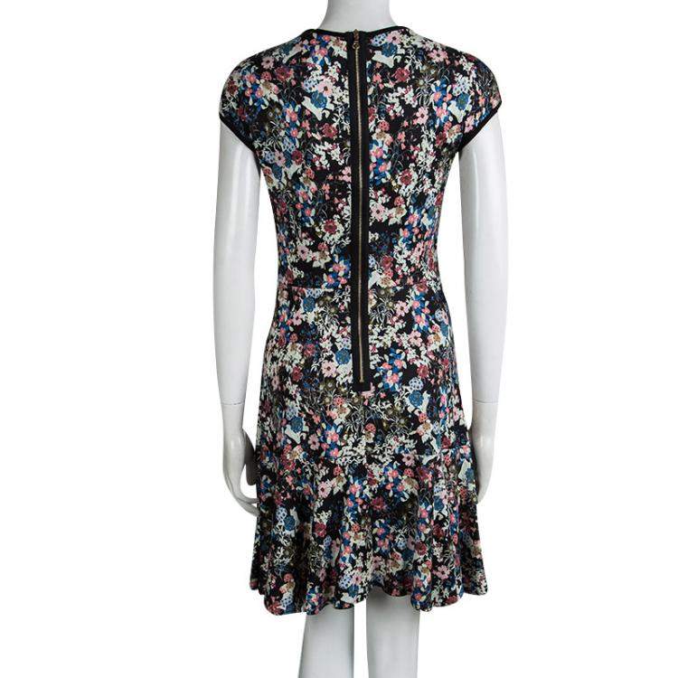 Pre Owned Erdem Multicolor Floral Printed cap Sleeve Dress S
