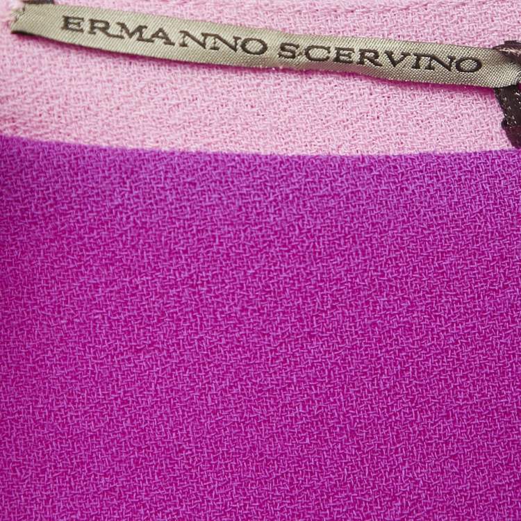 Pre Owned Ermanno Scervino Pink Crepe Pleated Sleeveless Mini Dress M