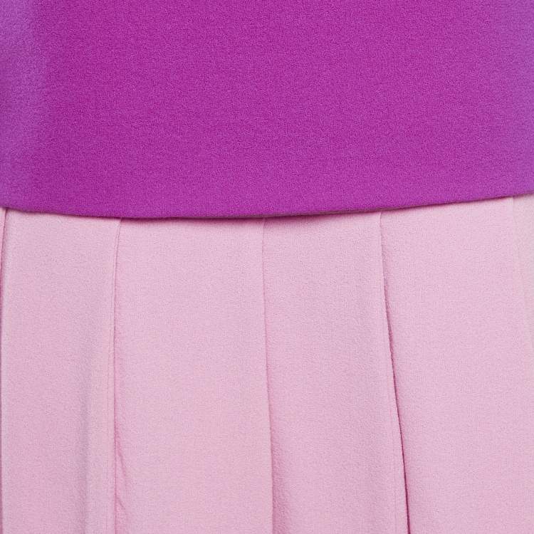 Pre Owned Ermanno Scervino Pink Crepe Pleated Sleeveless Mini Dress M