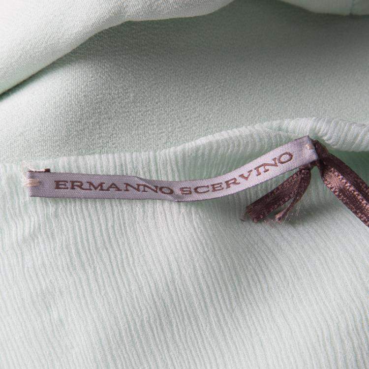 Pre Owned Ermanno Scervino Mint Green Sleeveless Fit and Flare Dress M