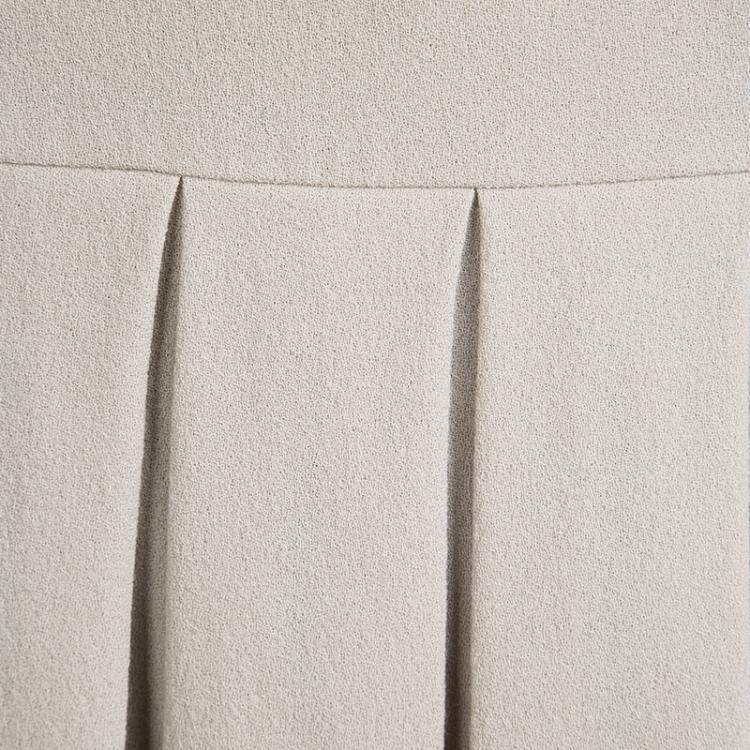 Pre Owned Ermanno Scervino Beige Wool Pleated Mini Skirt S