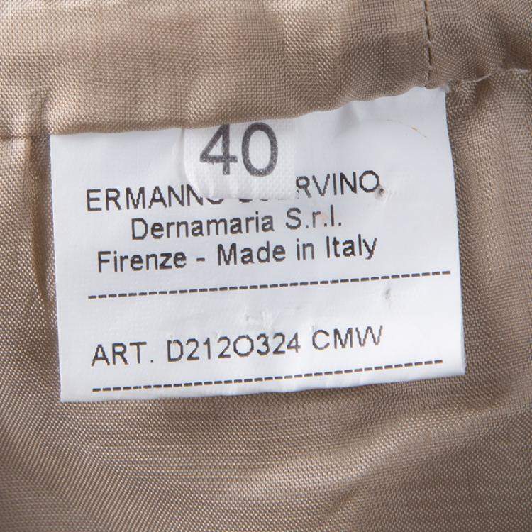 Pre Owned Ermanno Scervino Beige Wool Pleated Mini Skirt S