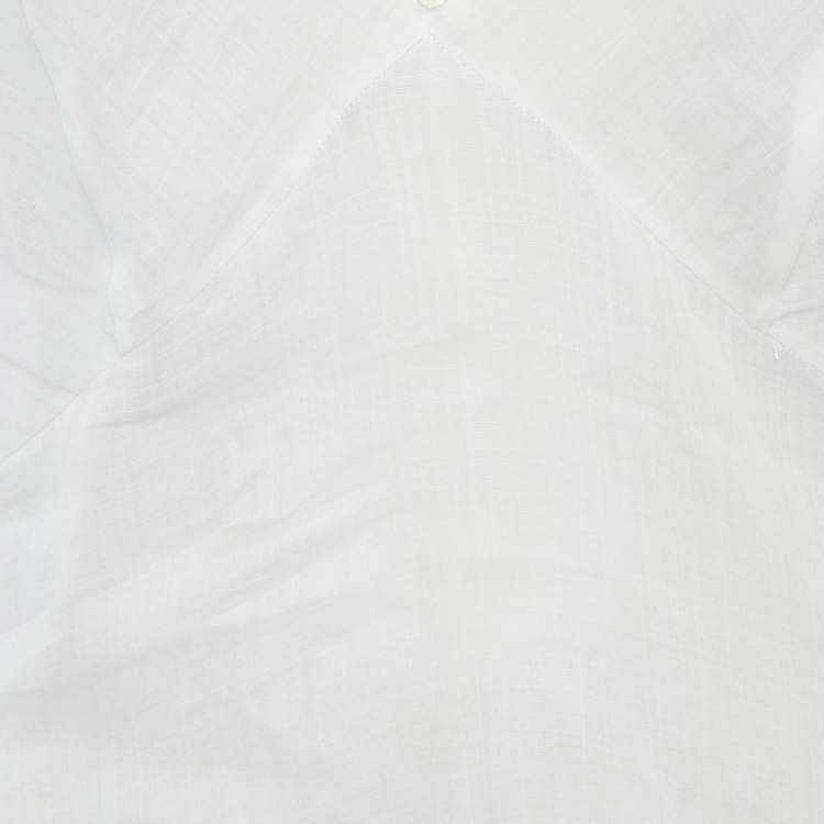 Pre Owned Ermanno Scervino White Silk Tiered Semi Sheer Maxi Dress M