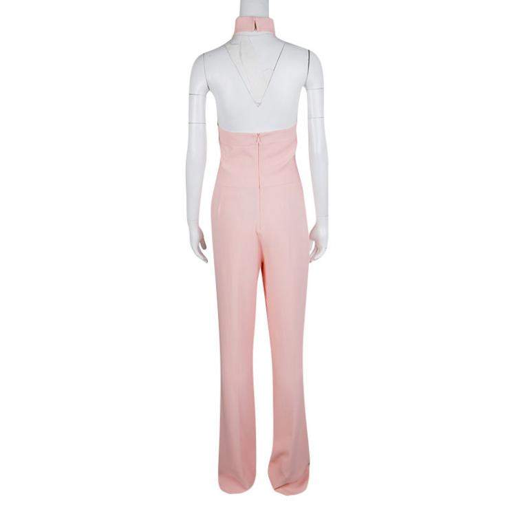 مملوكة مسبقًا Ermanno Scervino Pink Cross Strap Halter Neck Jumpsuit M