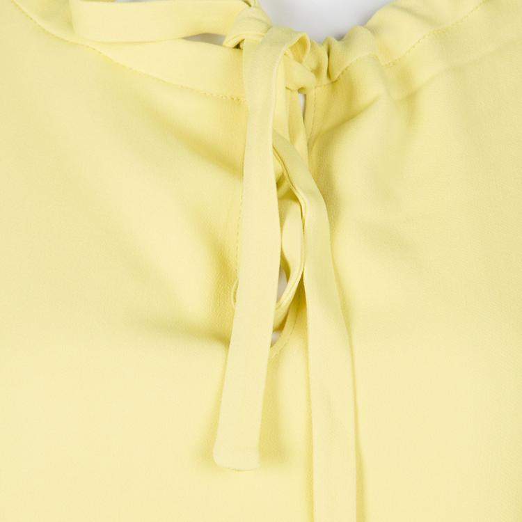 Pre Owned Ermanno Scervino Yellow Neck Tie Detail Sleeveless Dress M
