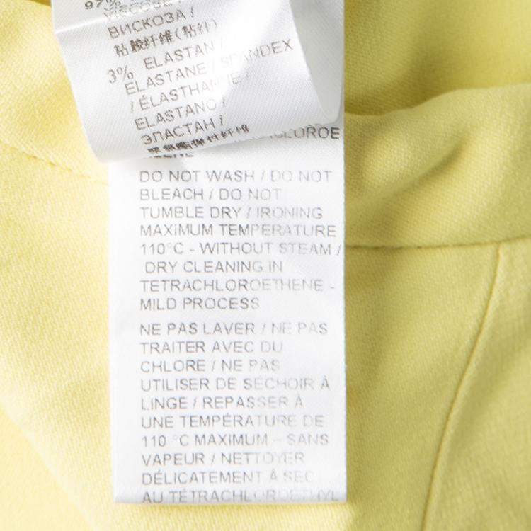 Pre Owned Ermanno Scervino Yellow Neck Tie Detail Sleeveless Dress M