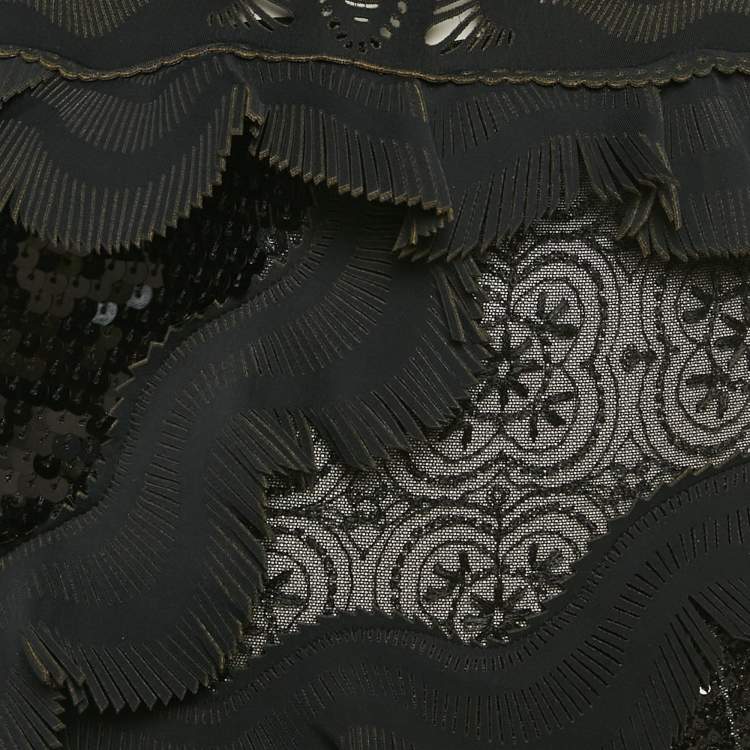 Pre Owned Ermanno Scervino Black Jersey Cut Out Detail Playsuit S