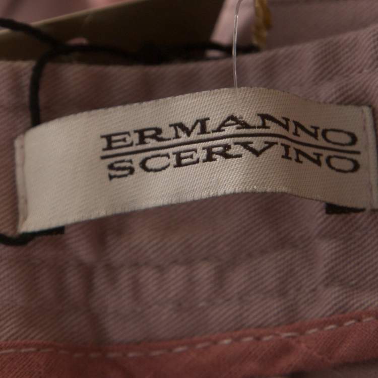 Pre Owned Ermanno Scervino Lavender Cotton Stretch Tapered Trousers M