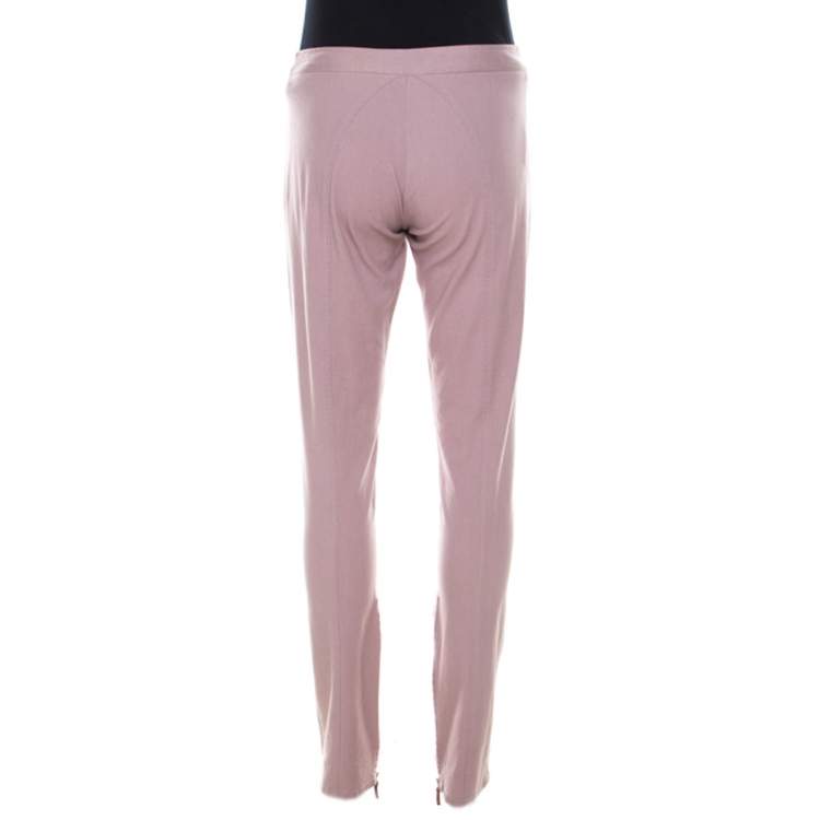 Pre Owned Ermanno Scervino Lavender Cotton Stretch Tapered Trousers M