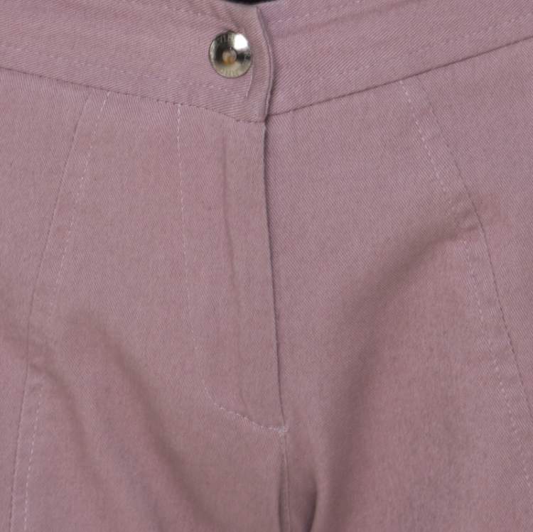 Pre Owned Ermanno Scervino Lavender Cotton Stretch Tapered Trousers M