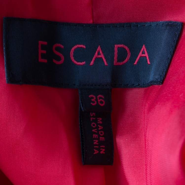 Pre Owned Escada Red Wool Tailored Blazer XS