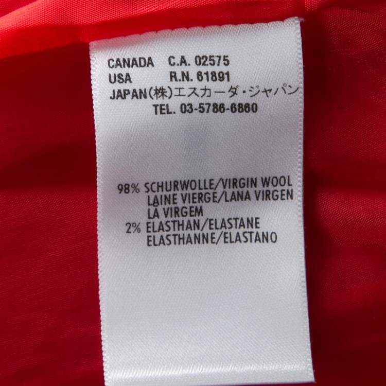 Pre Owned Escada Red Wool Tailored Blazer XS