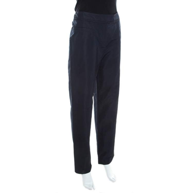 Pre Owned Escada Navy Blue Tailored Straight Pants M