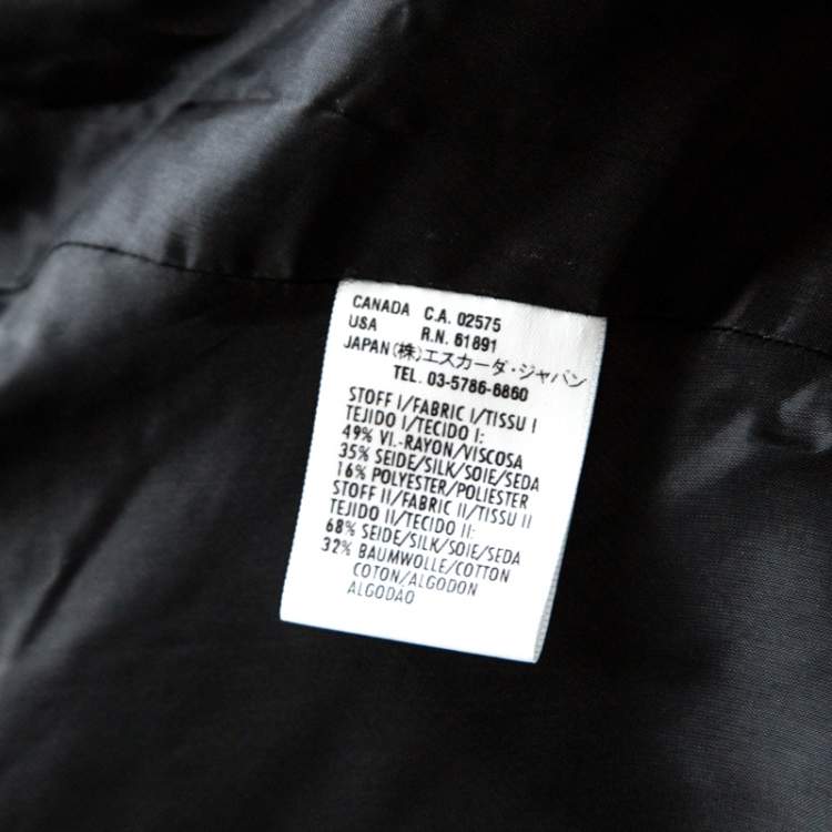 Pre Owned Escada Metallic Black Satin Trim Tailored Blazer L