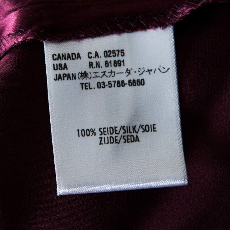Pre Owned Escada Purple Silk Wide Leg Hose Trousers L