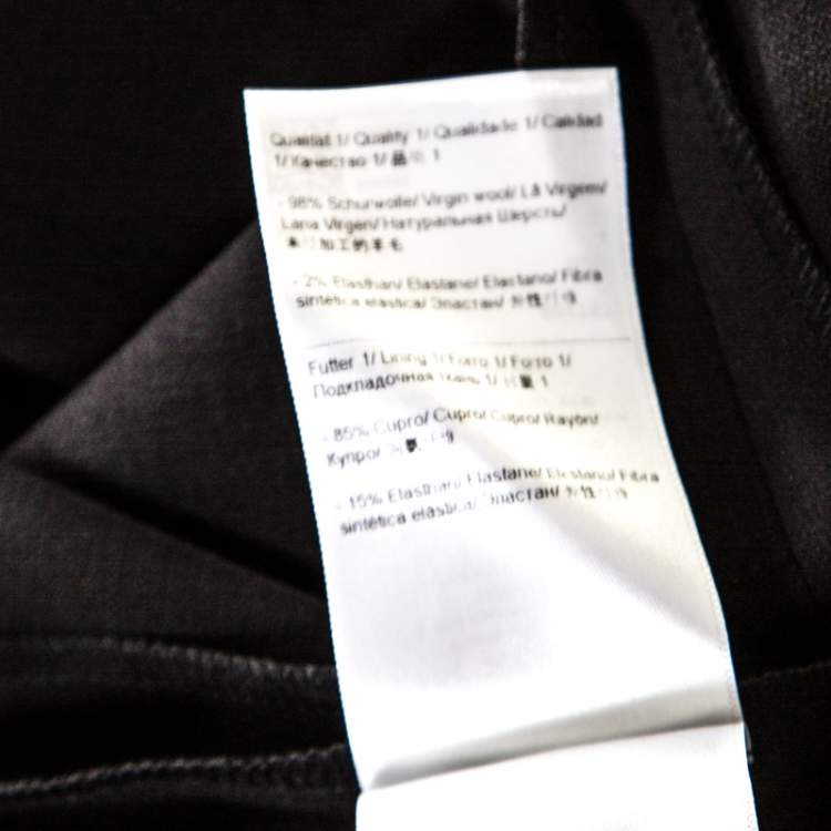 Pre Owned Escada Black Stretch Wool Paneled A Line Ryanta Skirt XL