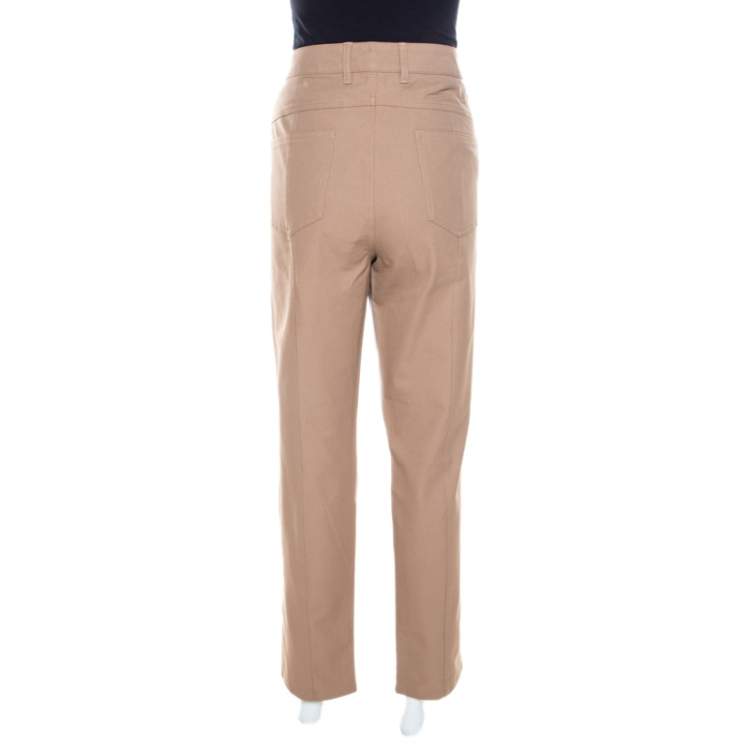 Pre Owned Escada Caramel Brown Stretch Denim Teresa Straight Leg Jeans XXL